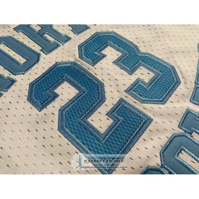 Camiseta NCAA North Carolina Tar Heels Michael Jordan NO 23 Mitchell & Ness 1983-84 Blanco